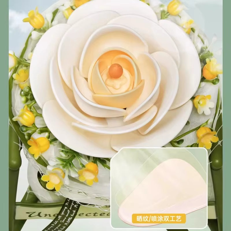 Robotime Rokr Flower Building Blocks Craft Set 3D Puzzle Bouquet Set Everflower Mother'S Day Birthday Romantic Gift Assembly