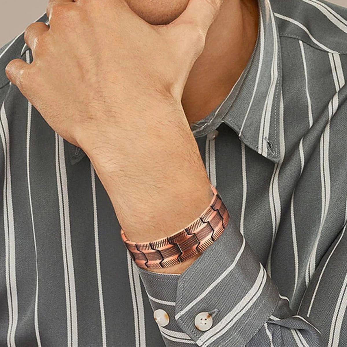 Pure Copper Bracelet Retro Style 3500 Gauss Magnetic Men'S Bracelets