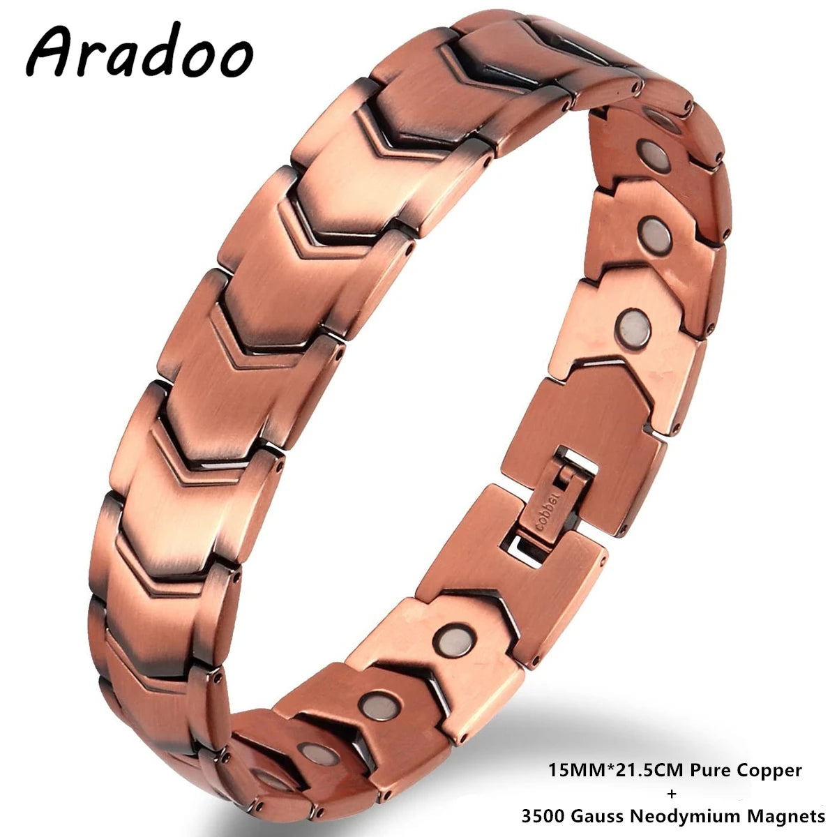 Pure Copper Bracelet Retro Style 3500 Gauss Magnetic Men'S Bracelets